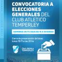 CONVOCATORIA A ELECCIONES GENERALES DEL CLUB ATLETICO TEMPERLEY